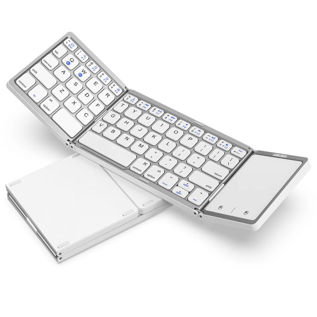 Foldable Wireless Bluetooth Keyboard Rechargeable Folding Portable Keyboards for PC Mac Smartphone Windows Ios Android