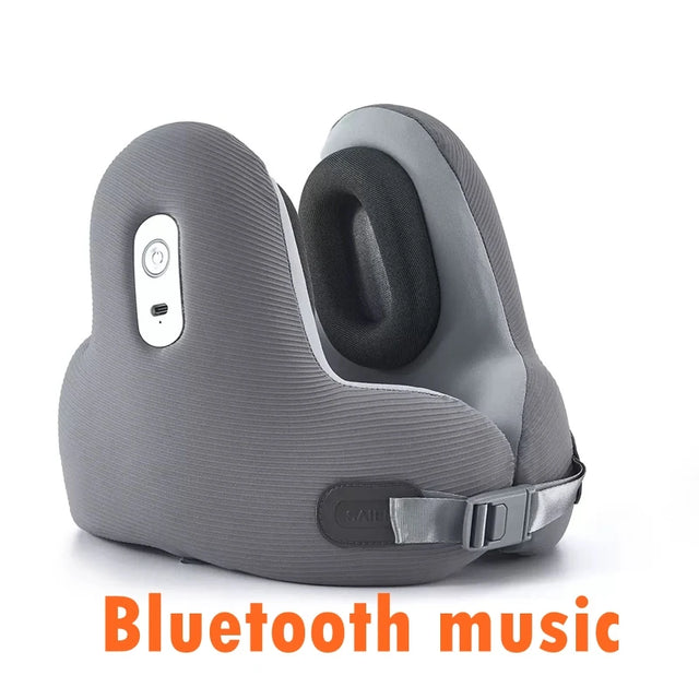Memory Foam Travel Neck Pillow with Noise Reduction - U-Shaped Bluetooth Music Pillow for Ultimate Comfort on the Go Travel