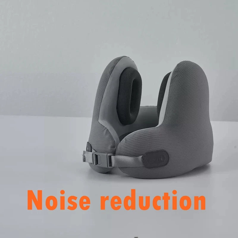 Memory Foam Travel Neck Pillow with Noise Reduction - U-Shaped Bluetooth Music Pillow for Ultimate Comfort on the Go Travel